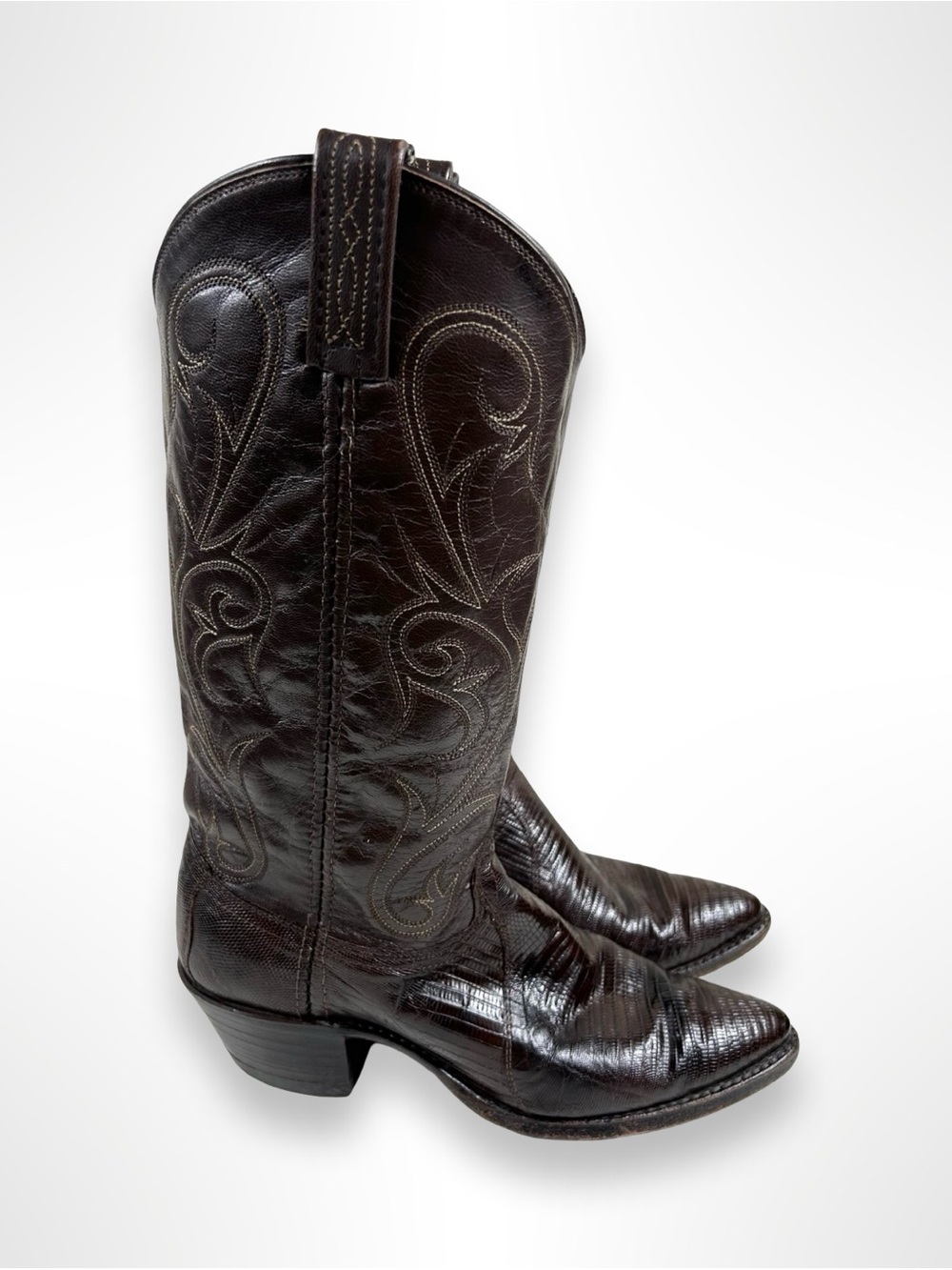 DAN POST vintage 80s teju lizard western boots